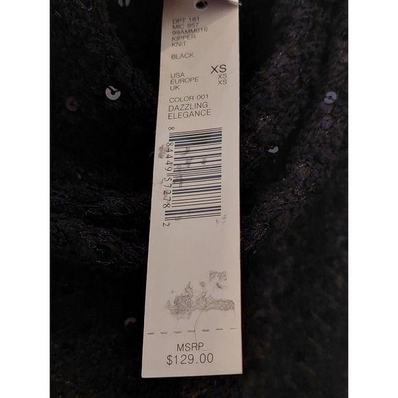 Antonio Melani Black Sequin Sweater, Long Sleeve, Size XS, NWT - Picture 9 of 9